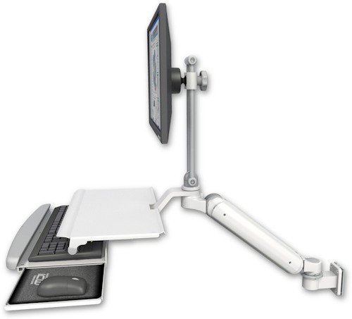 [UL182HEV7-W5-KUS] AccessMount™ Ultra 182 Heavy Duty Arm with EV710 monitor mount 3.5" wall mount and a work surface tray and slide-out keyboard tray