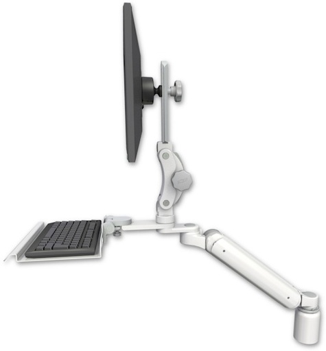 [UL182HP-D3-KD12] AccessMount™ Ultra 182 Heavy Duty Arm with Paralink monitor mount desk mount, a 3" riser, and a 12" keyboard tray