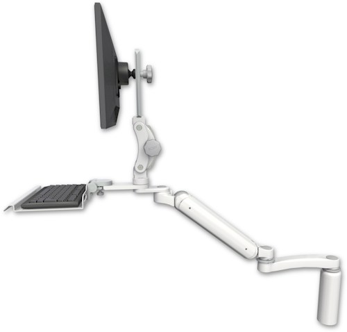 [UL182HP-D7-KD12-A1] AccessMount™ Ultra 182 Heavy Duty Arm with Paralink monitor mount desk mount, a 7.5" riser, a 12" keyboard tray, and an 11" arm