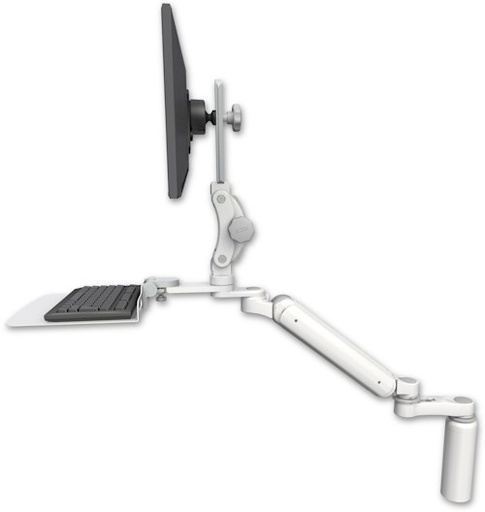 [UL182HP-D7-KD12F-AS1] AccessMount™ Ultra 182 Heavy Duty Arm with Paralink monitor mount desk mount, a 7.5" riser, a 12" flat keyboard tray, and an 6" arm
