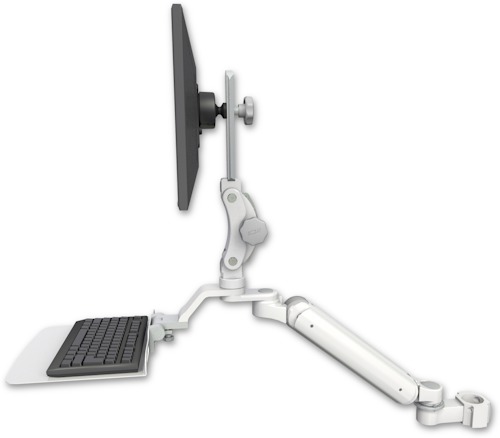 [UL182HP-P2-KU12F] AccessMount™ Ultra 182 Heavy Duty Arm with Paralink monitor mount mount for a 2" pole and a 12" flat keyboard tray
