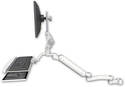 [UL182HP-P2-KUB-A1] AccessMount™ Ultra 182 Heavy Duty Arm with Paralink monitor mount mount for a 2" pole, a wrist-rest keyboard tray, and an 11" arm