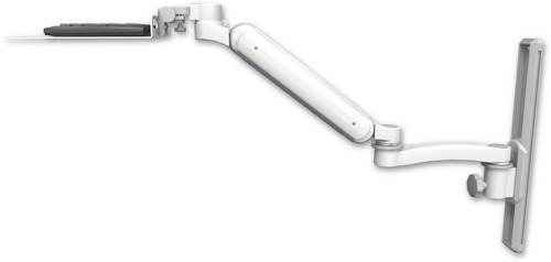 [UL182H-T19-KU12F-A1] AccessMount™ Ultra 182 Heavy Duty Arm mount on a 19" wall track slider with a 12" flat keyboard tray and an 11" arm