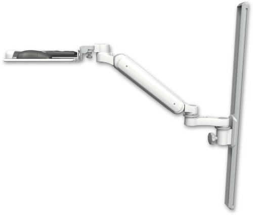 [UL182H-T36-KUB-AS1] AccessMount™ Ultra 182 Heavy Duty Arm mount on a 36" wall track slider with a wrist-rest keyboard tray and an 6" arm