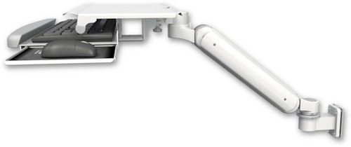[UL182H-W5-KUS] AccessMount™ Ultra 182 Heavy Duty Arm 3.5" wall mount with a work surface tray and slide-out keyboard tray
