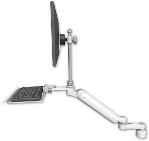 [UL182HEV7-D1-KD12-AS1] AccessMount™ Ultra 182 Heavy Duty Arm with EV710 monitor mount desk mount, a 1" riser, a 12" keyboard tray, and an 6" arm