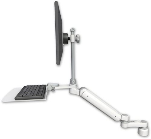 [UL182HEV7-D1-KD12F-AS1] AccessMount™ Ultra 182 Heavy Duty Arm with EV710 monitor mount desk mount, a 1" riser, a 12" flat keyboard tray, and an 6" arm