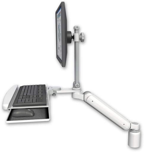 [UL182HEV7-D3-KDB] AccessMount™ Ultra 182 Heavy Duty Arm with EV710 monitor mount desk mount, a 3" riser, and a wrist-rest keyboard tray