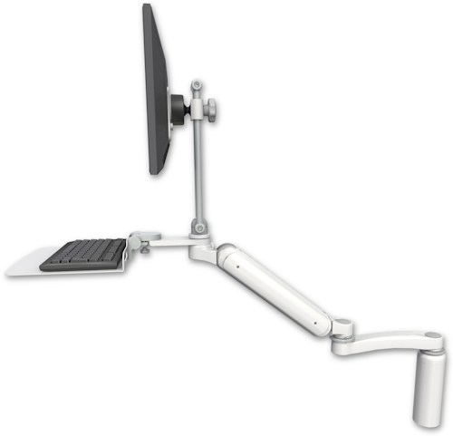 [UL182HEV7-D7-KD12F-A1] AccessMount™ Ultra 182 Heavy Duty Arm with EV710 monitor mount desk mount, a 7.5" riser, a 12" flat keyboard tray, and an 11" arm