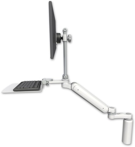 [UL182HEV7-D7-KD12F-AS1] AccessMount™ Ultra 182 Heavy Duty Arm with EV710 monitor mount desk mount, a 7.5" riser, a 12" flat keyboard tray, and an 6" arm
