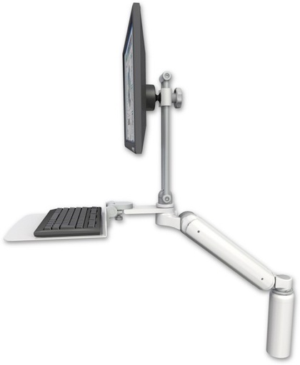 [UL182HEV7-D7-KD12F] AccessMount™ Ultra 182 Heavy Duty Arm with EV710 monitor mount desk mount, a 7.5" riser, and a 12" flat keyboard tray