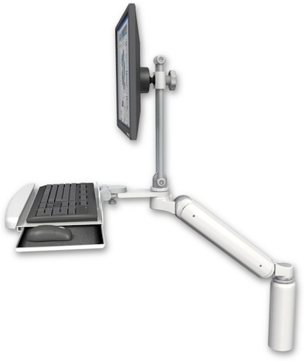 [UL182HEV7-D7-KDB] AccessMount™ Ultra 182 Heavy Duty Arm with EV710 monitor mount desk mount, a 7.5" riser, and a wrist-rest keyboard tray
