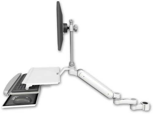 [UL182EV7-P15-KUS-AS1] AccessMount™ Ultra 182 Arm with EV710 monitor mount mount for a 1.5" pole, a work surface tray and slide-out keyboard tray, and an 6" arm