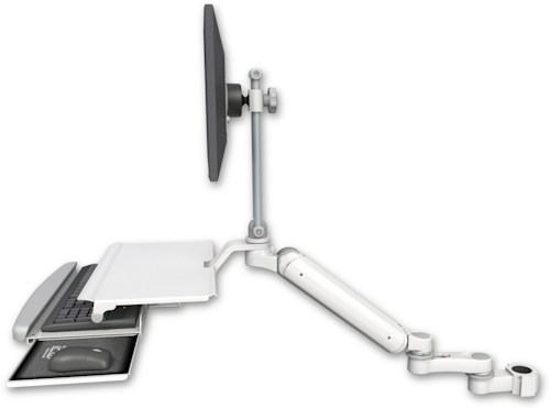 [UL182EV7-P17-KUS-AS1] AccessMount™ Ultra 182 Arm with EV710 monitor mount mount for a 1.75" pole, a work surface tray and slide-out keyboard tray, and an 6" arm