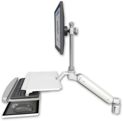 [UL182EV7-R2-KUS] AccessMount™ Ultra 182 Arm with EV710 monitor mount mount for a 2" radius and a work surface tray and slide-out keyboard tray