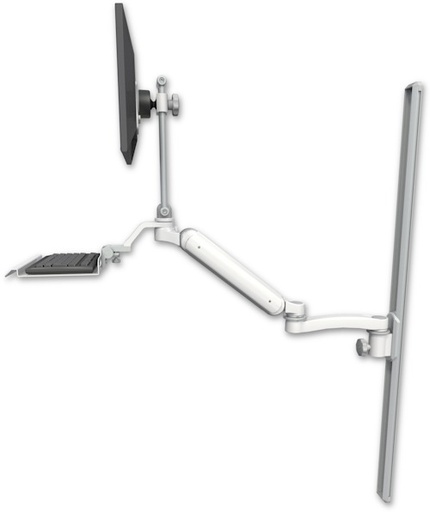 [UL182EV7-T50-KU12-A1] AccessMount™ Ultra 182 Arm with EV710 monitor mount mount on a 50" wall track slider, a 12" keyboard tray, and an 11" arm