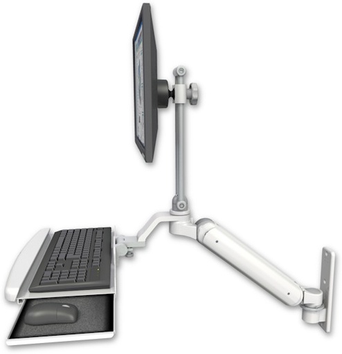 [UL182EV7-W3-KUB] AccessMount™ Ultra 182 Arm with EV710 monitor mount wall mount and a wrist-rest keyboard tray