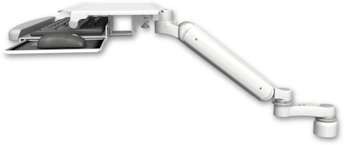 [UL182H-D1-KUS-AS1] AccessMount™ Ultra 182 Heavy Duty Arm desk mount with a 1" riser, a work surface tray and slide-out keyboard tray, and an 6" arm