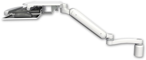 [UL182H-D3-KUS-A1] AccessMount™ Ultra 182 Heavy Duty Arm desk mount with a 3" riser, a work surface tray and slide-out keyboard tray, and an 11" arm