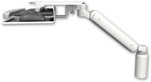 [UL182H-D5-KUS] AccessMount™ Ultra 182 Heavy Duty Arm desk mount with a 5" riser and a work surface tray and slide-out keyboard tray