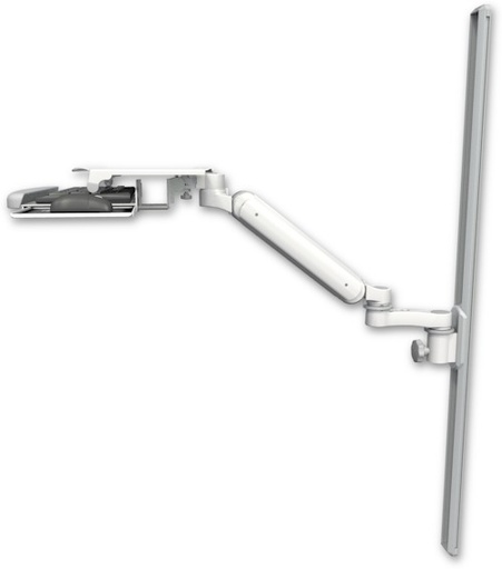 [UL182-T50-KUS-AS1] AccessMount™ Ultra 182 Arm mount on a 50" wall track slider with a work surface tray and slide-out keyboard tray and an 6" arm