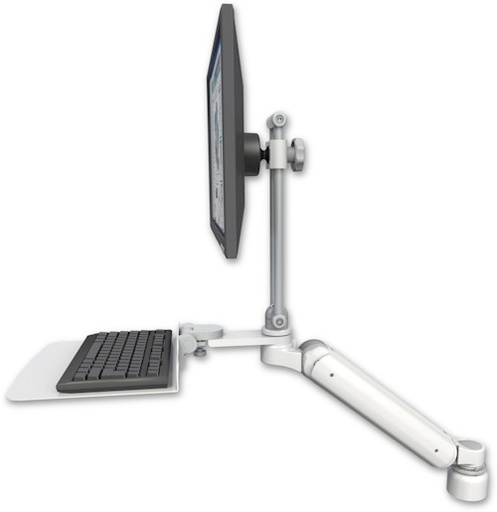 [UL182EV7-D1-KD12F] AccessMount™ Ultra 182 Arm with EV710 monitor mount desk mount, a 1" riser, and a 12" flat keyboard tray