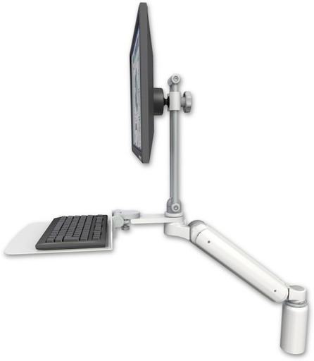 [UL182EV7-D5-KD12F] AccessMount™ Ultra 182 Arm with EV710 monitor mount desk mount, a 5" riser, and a 12" flat keyboard tray