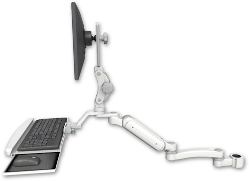 [UL180P-P17-KUB-A1] AccessMount™ Ultra 180 Arm with Paralink monitor mount mount for a 1.75" pole, a wrist-rest keyboard tray, and an 11" arm