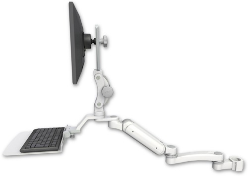[UL180P-P2-KU12F-A1] AccessMount™ Ultra 180 Arm with Paralink monitor mount mount for a 2" pole, a 12" flat keyboard tray, and an 11" arm