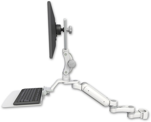 [UL180P-P2-KU12F-AS1] AccessMount™ Ultra 180 Arm with Paralink monitor mount mount for a 2" pole, a 12" flat keyboard tray, and an 6" arm