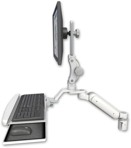 [UL180P-R2-KUB] AccessMount™ Ultra 180 Arm with Paralink monitor mount mount for a 2" radius and a wrist-rest keyboard tray