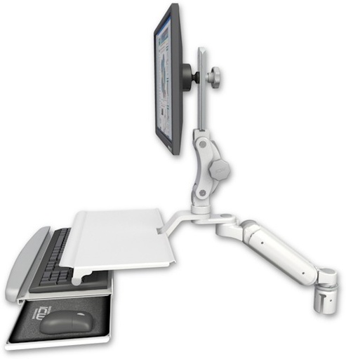 [UL180P-R2-KUS] AccessMount™ Ultra 180 Arm with Paralink monitor mount mount for a 2" radius and a work surface tray and slide-out keyboard tray