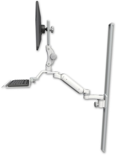 [UL180P-T50-KU12-AS1] AccessMount™ Ultra 180 Arm with Paralink monitor mount mount on a 50" wall track slider, a 12" keyboard tray, and an 6" arm