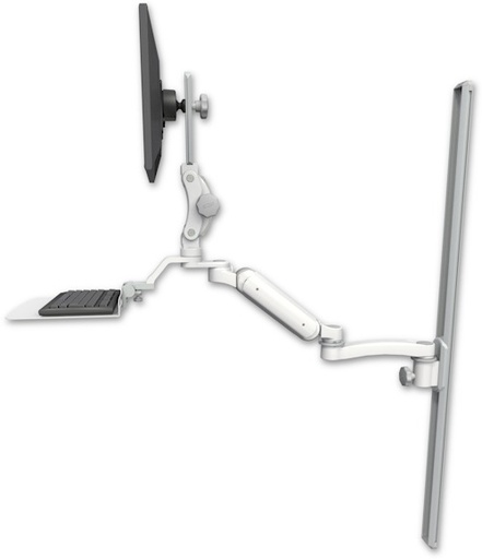 [UL180P-T50-KU12F-A1] AccessMount™ Ultra 180 Arm with Paralink monitor mount mount on a 50" wall track slider, a 12" flat keyboard tray, and an 11" arm