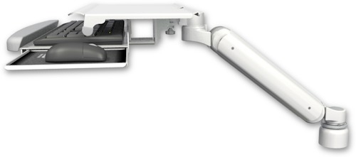 [UL182-D1-KUS] AccessMount™ Ultra 182 Arm desk mount with a 1" riser and a work surface tray and slide-out keyboard tray