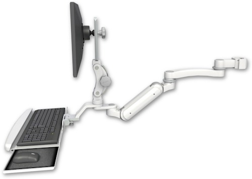 [UL180IP-P2-KUB-A1] AccessMount™ Inverted Ultra 180 Arm with Paralink monitor mount mount for a 2" pole, a wrist-rest keyboard tray, and an 11" arm