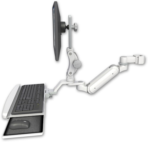 [UL180IP-P2-KUB] AccessMount™ Inverted Ultra 180 Arm with Paralink monitor mount mount for a 2" pole and a wrist-rest keyboard tray