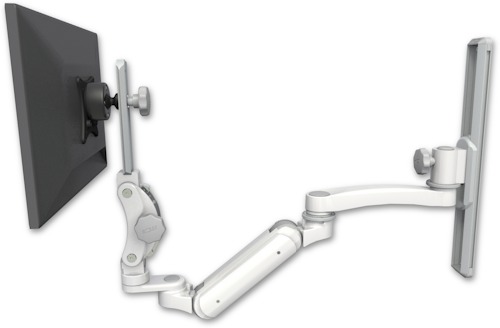 [UL180IP-T19-A1] AccessMount™ Inverted Ultra 180 Arm with Paralink monitor mount mount on a 19" wall track slider and an 11" arm