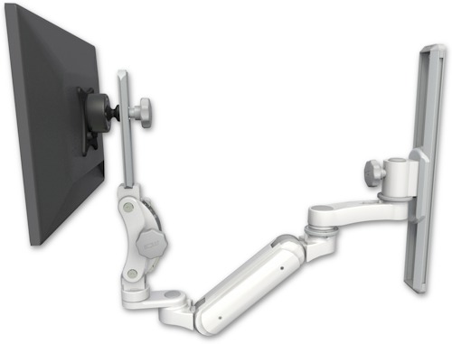 [UL180IP-T19-AS1] AccessMount™ Inverted Ultra 180 Arm with Paralink monitor mount mount on a 19" wall track slider and an 6" arm