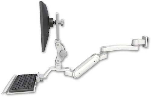 [UL180IP-W5-KU12-A1] AccessMount™ Inverted Ultra 180 Arm with Paralink monitor mount 3.5" wall mount, a 12" keyboard tray, and an 11" arm