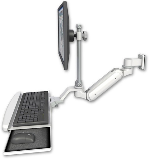 [UL180IHEV7-W5-KUB] AccessMount™ Inverted Ultra 180 Heavy Duty Arm with EV710 monitor mount 3.5" wall mount and a wrist-rest keyboard tray