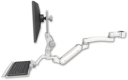 [UL180IHP-P15-KU12-A1] AccessMount™ Inverted Ultra 180 Heavy Duty Arm with Paralink monitor mount mount for a 1.5" pole, a 12" keyboard tray, and an 11" arm