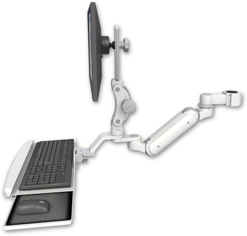 [UL180IHP-P17-KUB] AccessMount™ Inverted Ultra 180 Heavy Duty Arm with Paralink monitor mount mount for a 1.75" pole and a wrist-rest keyboard tray