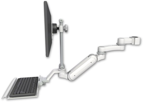 [UL180IEV7-P15-KU12-AS1] AccessMount™ Inverted Ultra 180 Arm with EV710 monitor mount mount for a 1.5" pole, a 12" keyboard tray, and an 6" arm