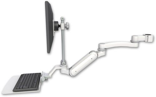 [UL180IEV7-P17-KU12F-A1] AccessMount™ Inverted Ultra 180 Arm with EV710 monitor mount mount for a 1.75" pole, a 12" flat keyboard tray, and an 11" arm