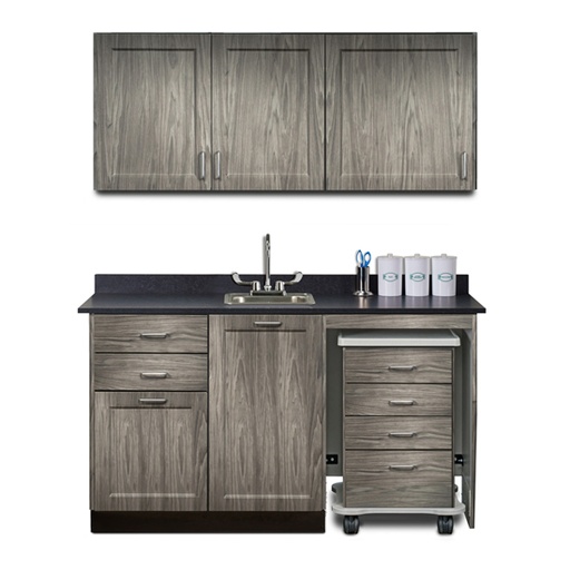 [158060MR] 60" Cart-Mate Fashion Finish Upper & Lower cabinet set ONLY MIDDLE RIGHT 