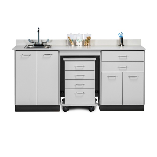 [48072SL] 72" Cart-Mate w/cart CENTER & Double doors LEFT