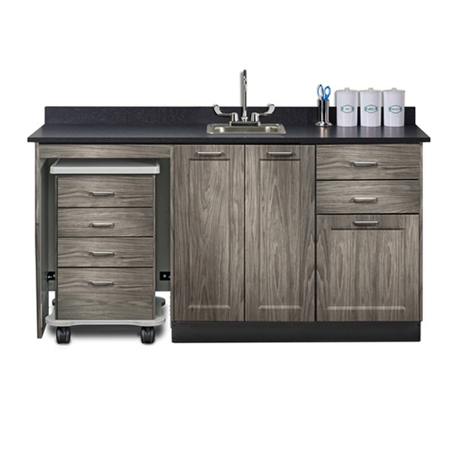 [58066ML] 66" Cart-Mate w/cart LEFT & Double door MIDDLE 