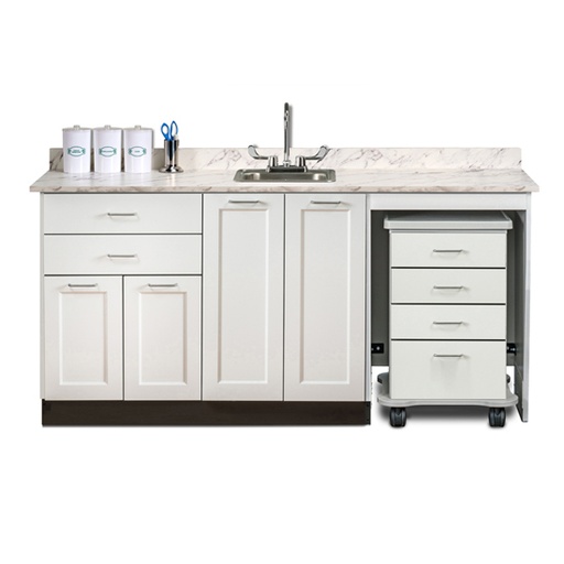 [58072MR] 72" Cart-Mate w/cart RIGHT & Double door MIDDLE 