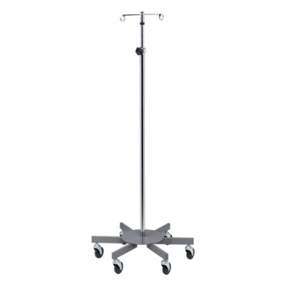 [IV-33] IV Pole, 6 leg heavy base w/2 hooks